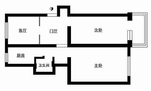 安德路小区 66平米一居简约装修效果图